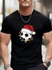 Latest Christmas Men's Casual Breathable Versatile Printed Crew Neck Cotton T-Shirt