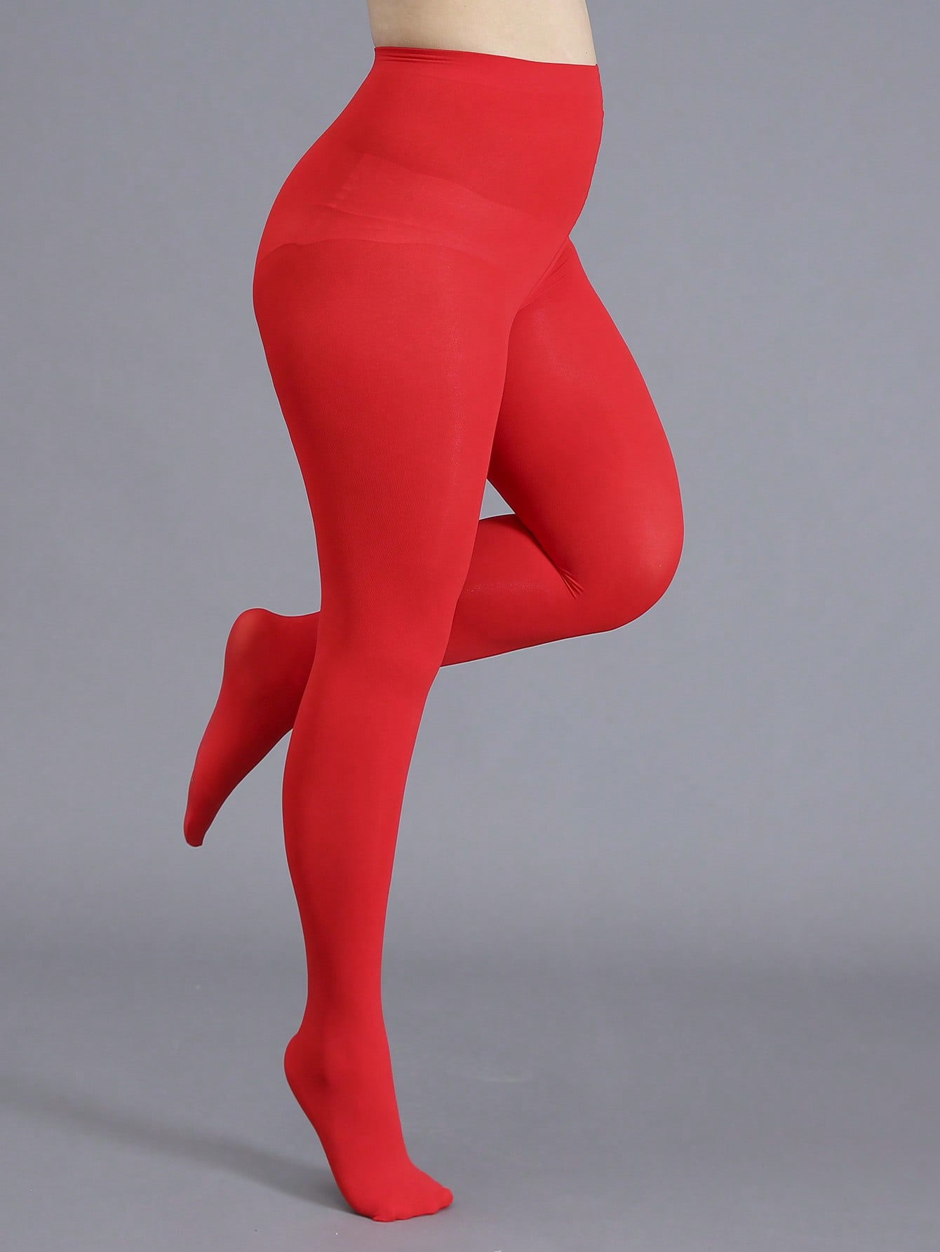 

1 Pair Women Red Thin Opaque Tights Stretchy High Waist Pantyhose Stockings Women S Tights 1XL