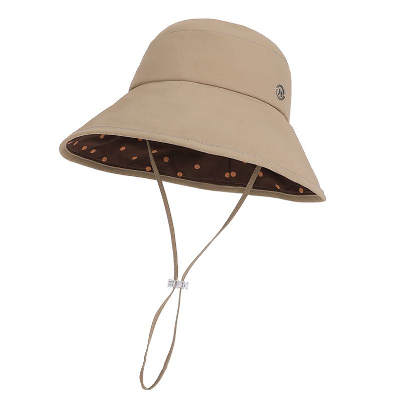 Japanese style polka dot large eave fisherman hat, spring and summer outdoor travel sun hat, women's casual sun hat