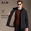 Antonio Men's Removable Rabbit Fur Lined Parka with Mink Fur Collar
