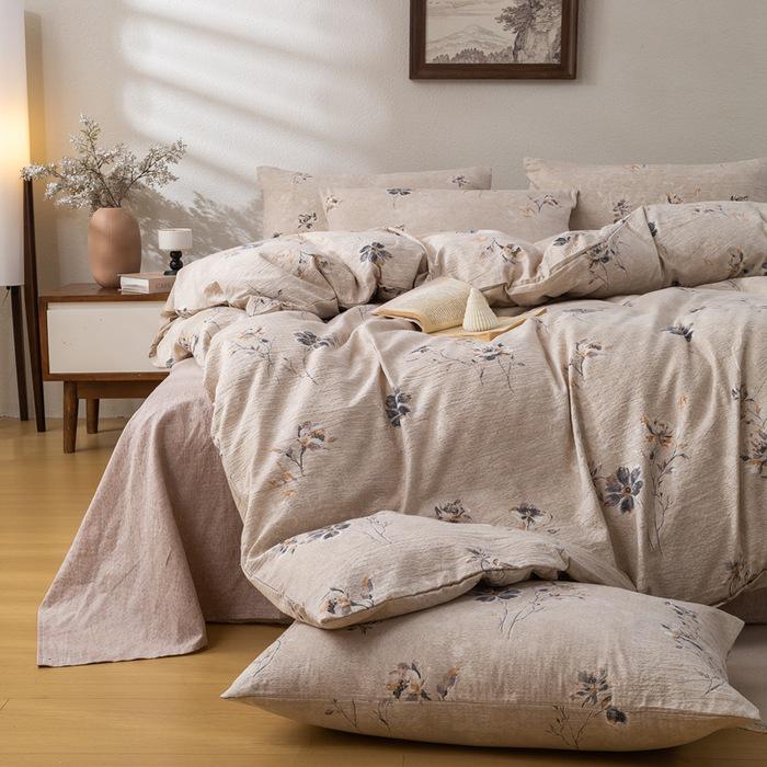 2025 Dickes Hochgewicht Retro Leinen-Print Vierteiliges Set