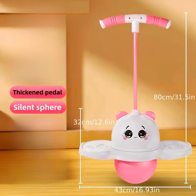 Fun LED Light-Up Pogo Ball | Balance & Coordination Toy for Youngsters & Adults Up To 200lb, Pink/Black Plastic Bounce Board with Colorful Lights