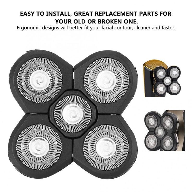 Intelligent Floating Shaver Head With 5 Blades Detachable And Washable Shaving Razor Replacement