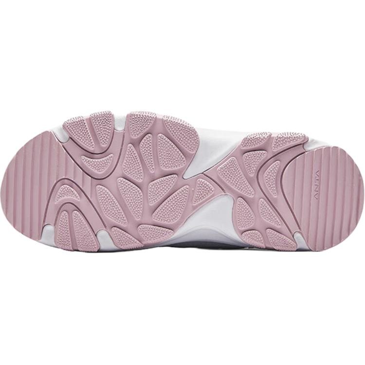 Anta Kids Synthetic Leather Fashion Versatile Non-Slip Wear-Resistant Breathable Mid-Top Casual Shoes Kids Casual Shoes Black White A22446932-7