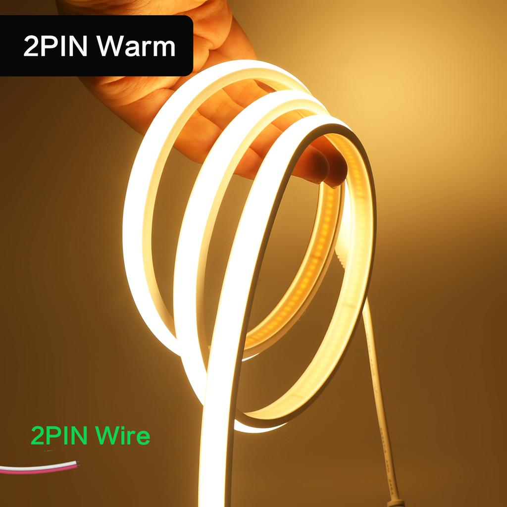 5V USB COB Neon LED Strip With Dimmer IP68 Waterproof 320LEDs/M White Natural Warm Neon Rope Light Indoor/Outdoor Linear Decor