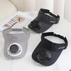 Elastic Solar Fan Hat Breathable Summer Fan Visor Cap Sunscreen Empty Top Hat  Camping