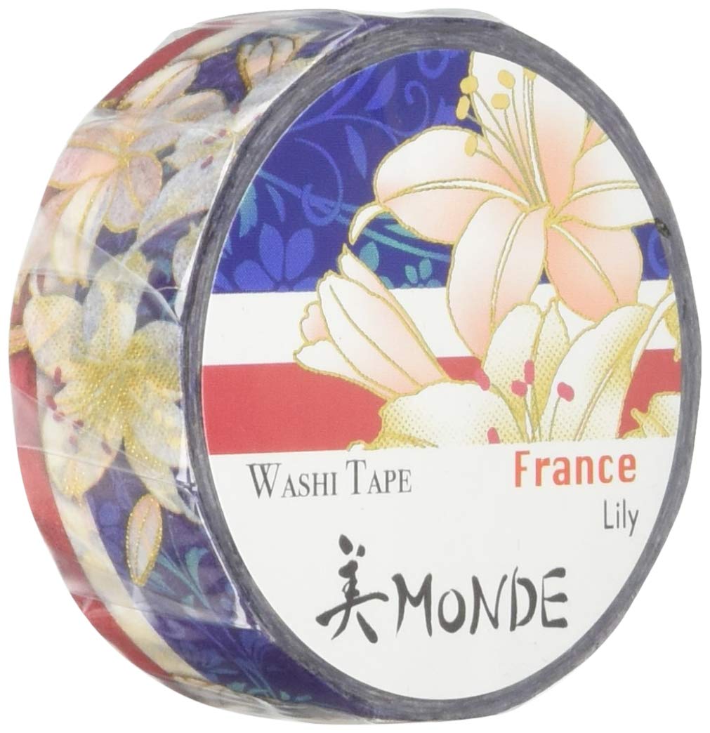 Kamiiso Sangyo Masking French Lily 15mm x Tape, Design, 7m, GR-4023