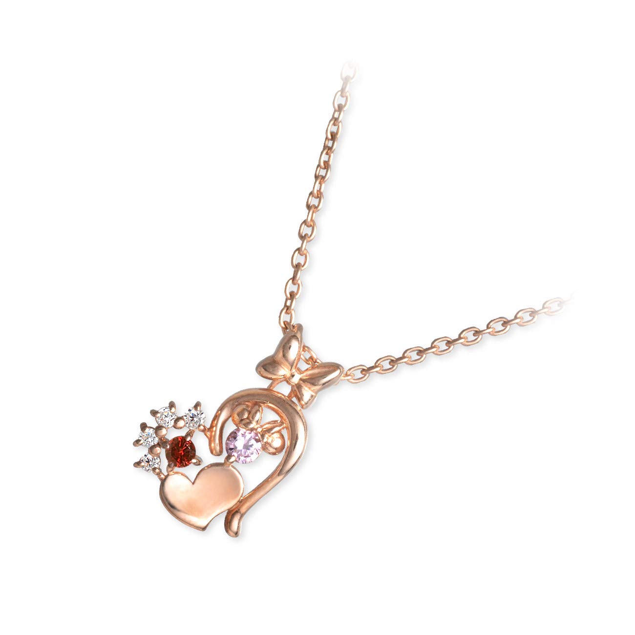 

WISP Disney Minnie Silver Choice of Birthstone January Comes with Cake Cute [Wisp Disney] Necklace, Garnet, Box, Women, Girlfriend, Gift, Birthday,