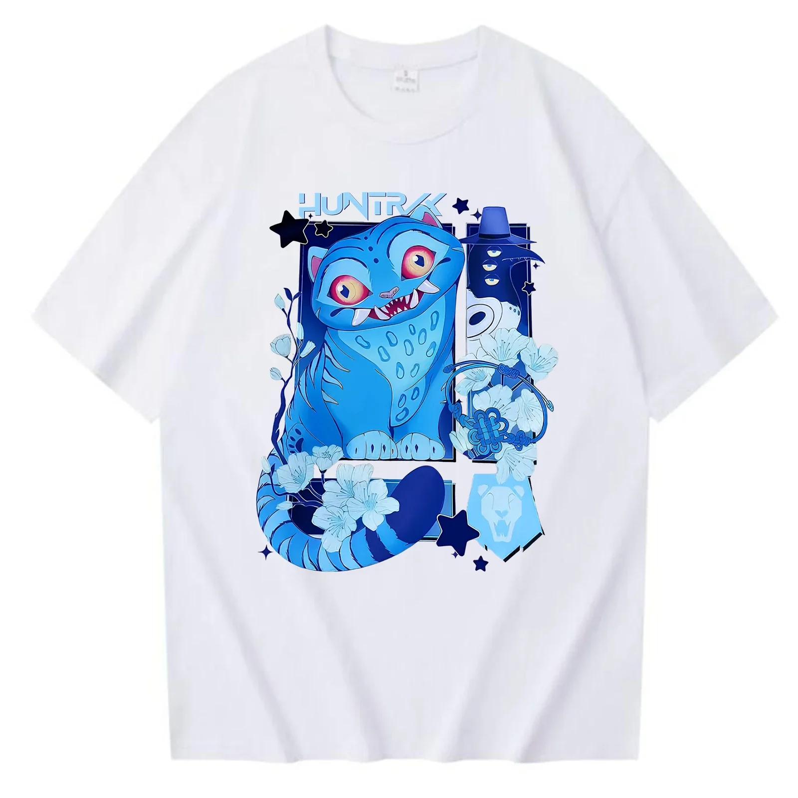 Women KPop Demon Hunters Derpy Tiger Movie Harajuku O-neck Casual Shirt Gift S