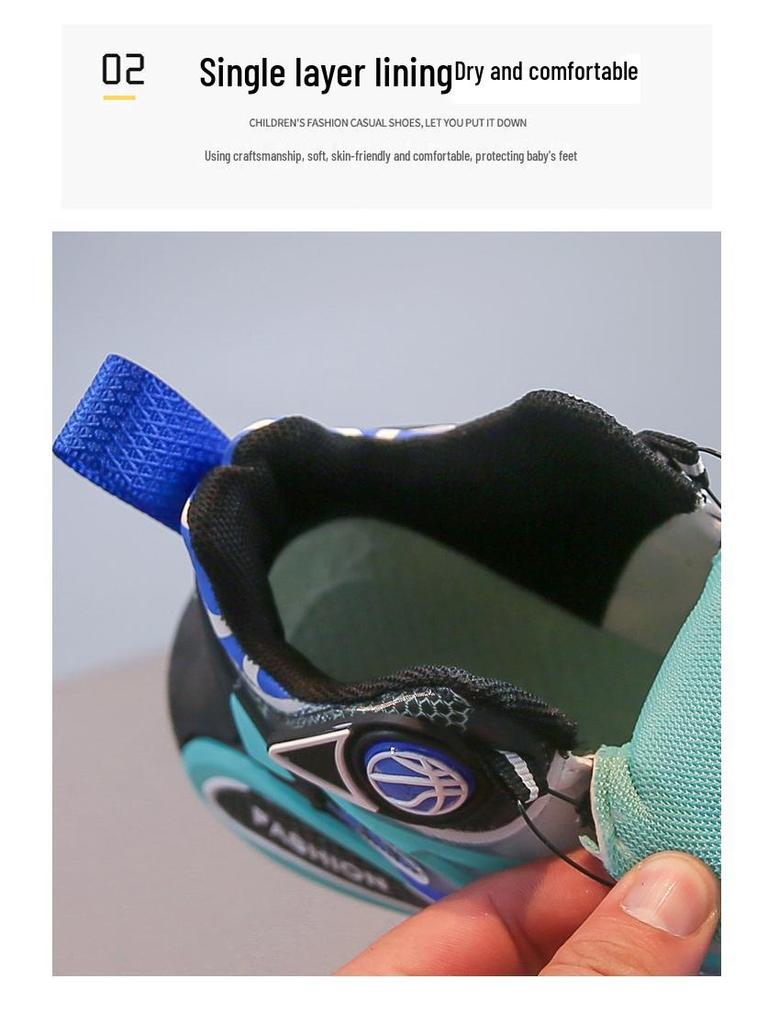Boys' Winter Fleece-Lined Cotton Basketball Shoes – 2025 Edition