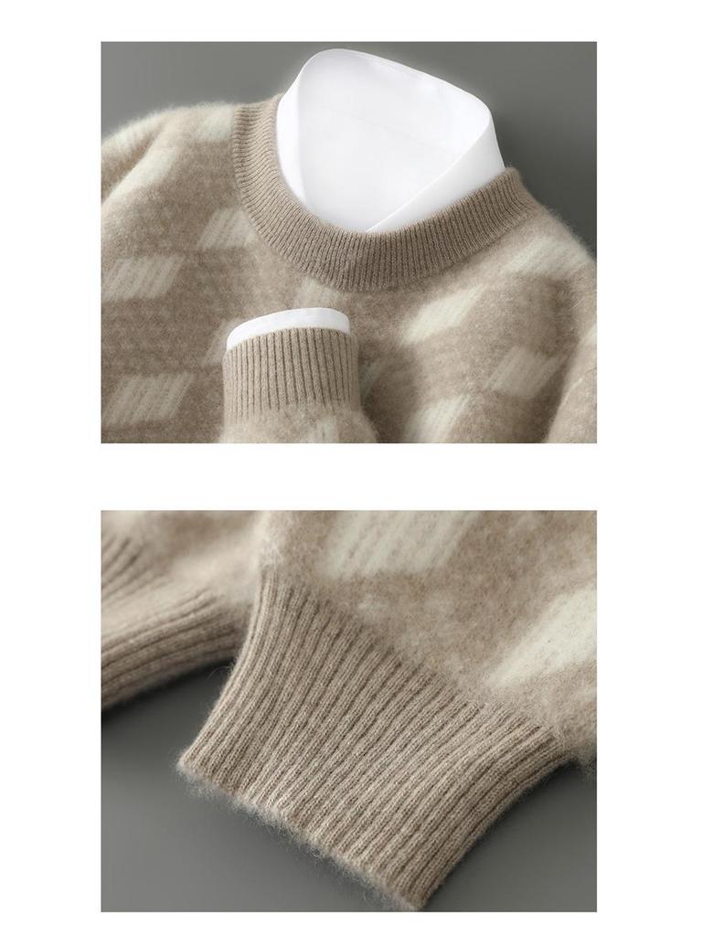 2025 Men's Autumn/Winter 100% Wool Jacquard Knit Sweater
