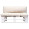 Outdoor Palette Sofa with Beige Cushions Pine Wood