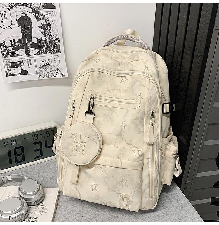 Schoolbag Large Capacity Junior High School Boys School Bag Men's and Women's Lightweight Backpack Chinese College Students Outdoor Leisure Printed