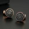 5 Styles Elegant Natural Black Zircon Stud Earrings For Women  Rose Gold High Quality Daily Fine Jewelry