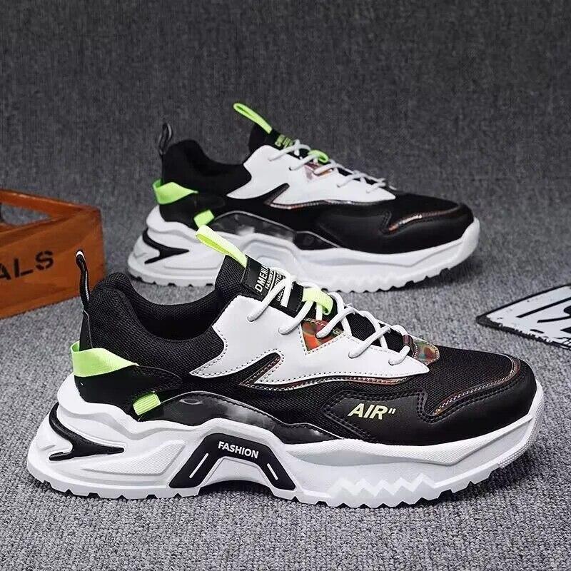 Herren Plateau Freizeitschuhe Mode Atmungsaktive Sneaker Sommer Mesh Allround Laufschuh Erhöhende Schuhe Tenis Masculino