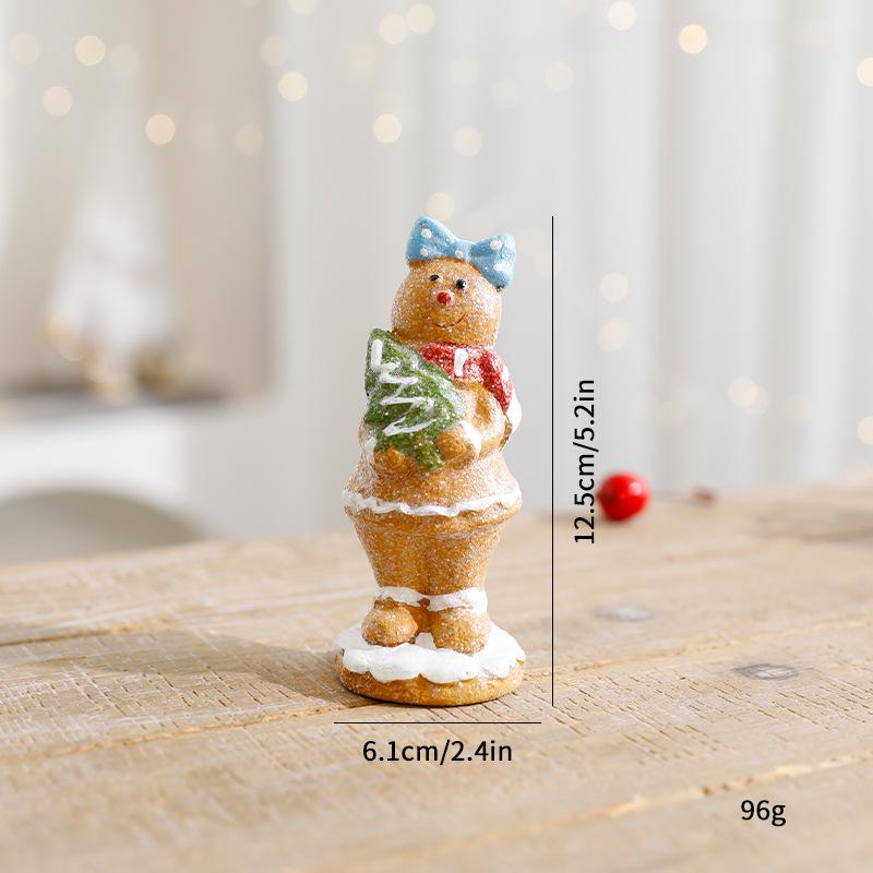 2024 New Gingerbread Man Resin Ornament - Christmas Atmosphere Decoration & Gift