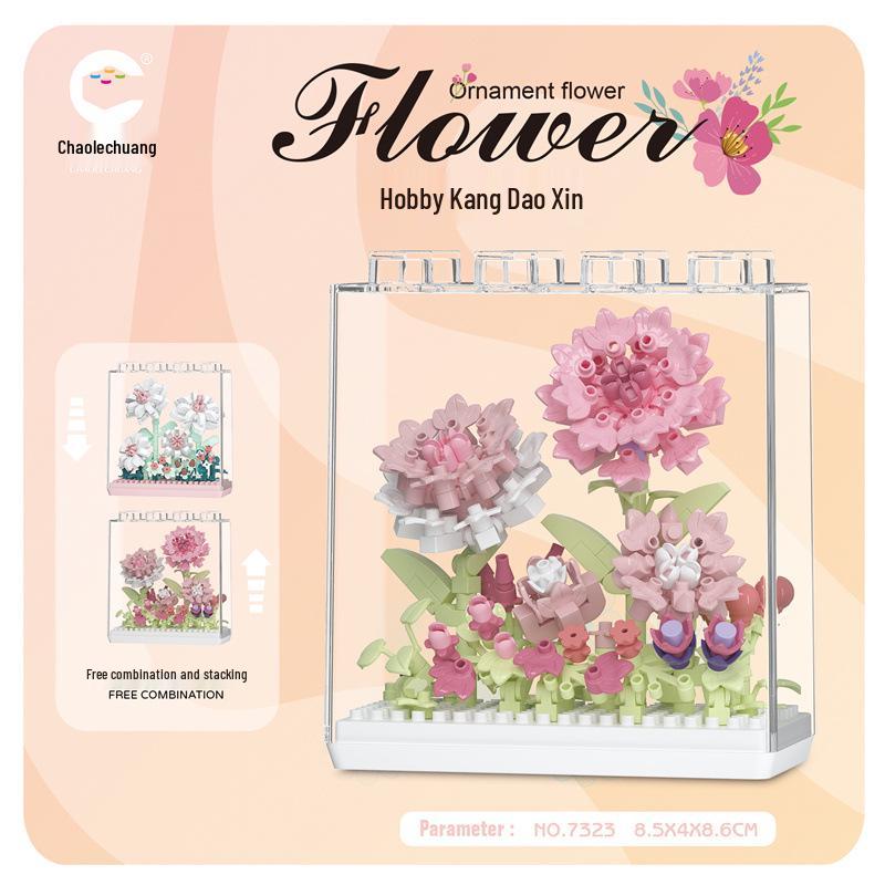 Bionic Eternal Flower Building Blocks: Sunflower and Rose Assembly Toy for Children