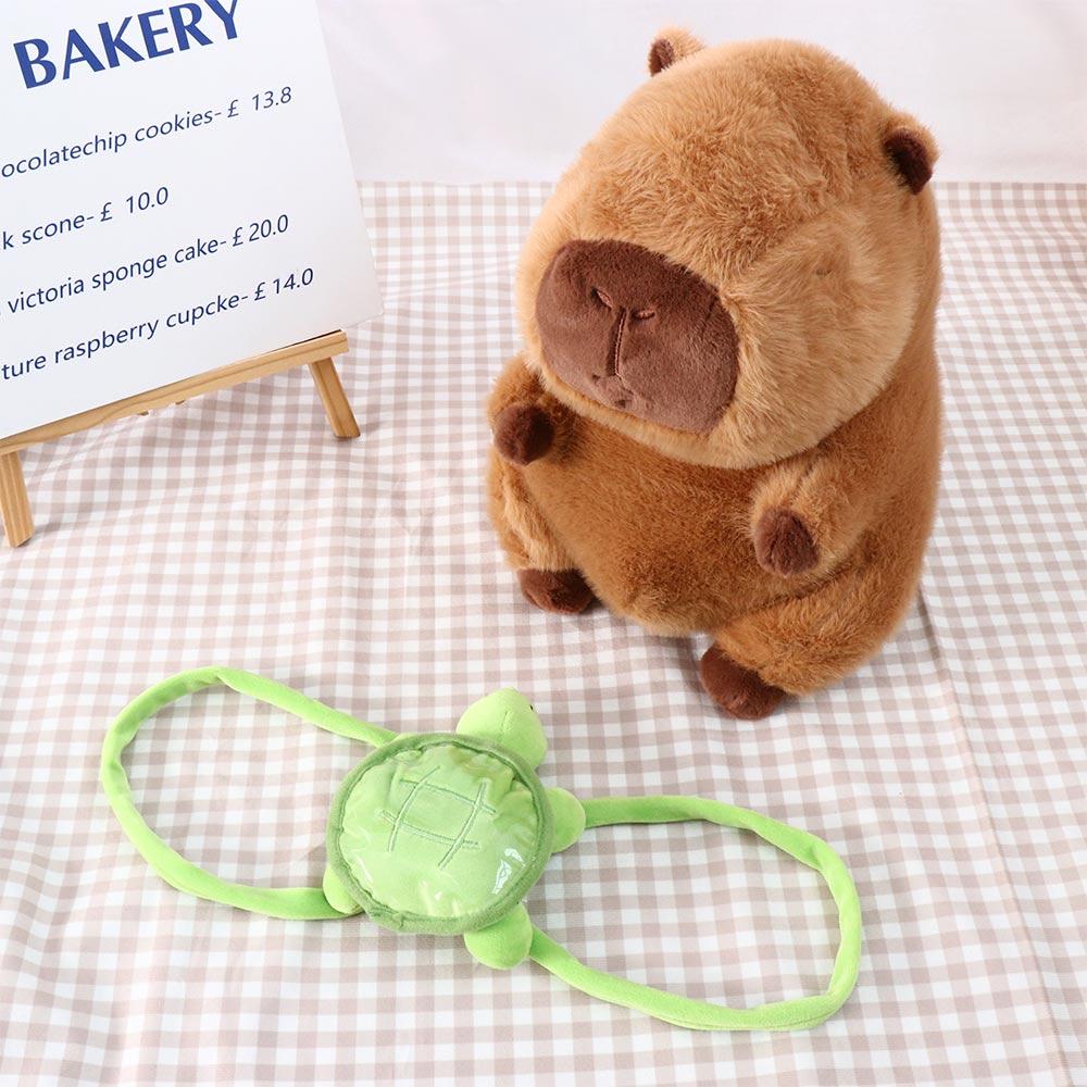 Simulation Simulation Capybara Plush Toy With Turtle Animal With Turtle Backpack  Home Decor