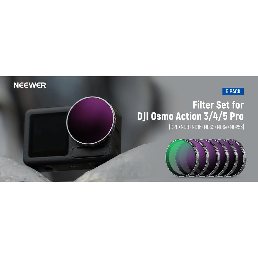NEEWER ND/PL Filter Set Compatible with DJI Osmo Action 3/4/5 Pro Neutral Density Polarizing Action Camera Accessories