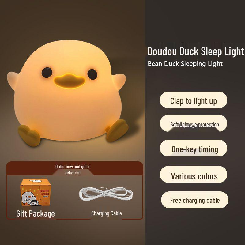 Doudou Duck Silicone Night Light - Baby Sleep Aid & Eye Protection Lamp