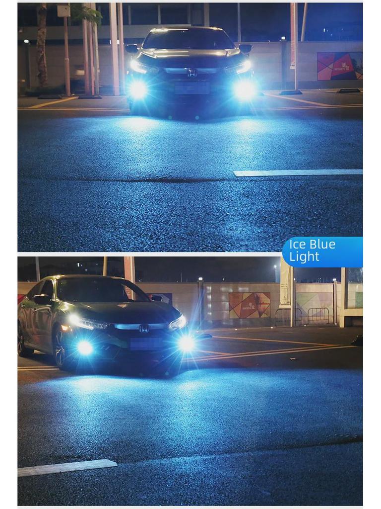 Automotive LED Tri-Color Front Fog Lights H3, H7, 9005, 9006, H11 - Easy Installation