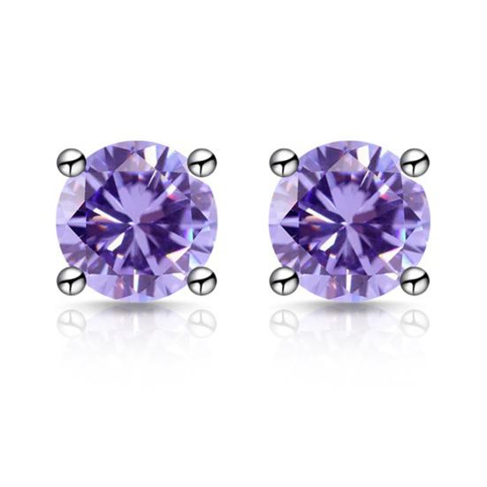 Zirconia Stud Earrings One Carat Main Stone Earrings Hypoallergenic Flat Back Earrings Comfortable Shiny Daily Wear Jewelry for Women Men