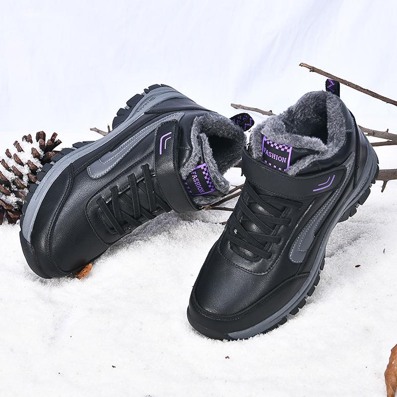 New Cotton Shoes Men's Winter Elderly Cotton Shoes Piled and Thickened Medium and Elderly Warm Men's Snow Boots Dad Shoes