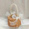 D5 Willow Rattan Woven Wedding Laundry Basket Wicker Storage With Handle Flower Girl Kitchen Fruit Baskets Home Picnic Container