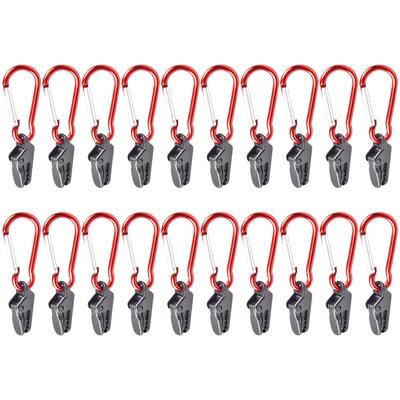 Outdoor Hiking Camping Tent Awning Fixing Clamp Grip with Carabiner Hook