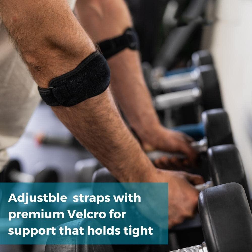 1 Piece Tennis Elbow Brace Best Tennis and Golfers Elbow Straps with Compression Pads