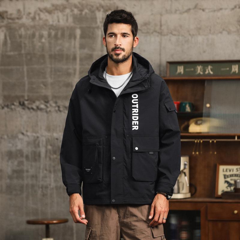 American Vintage Tooling Jacket Jacket Men'S Urban Outdoor Commuting Waterproof Tide Brand Mountaineering Hiking Jacket