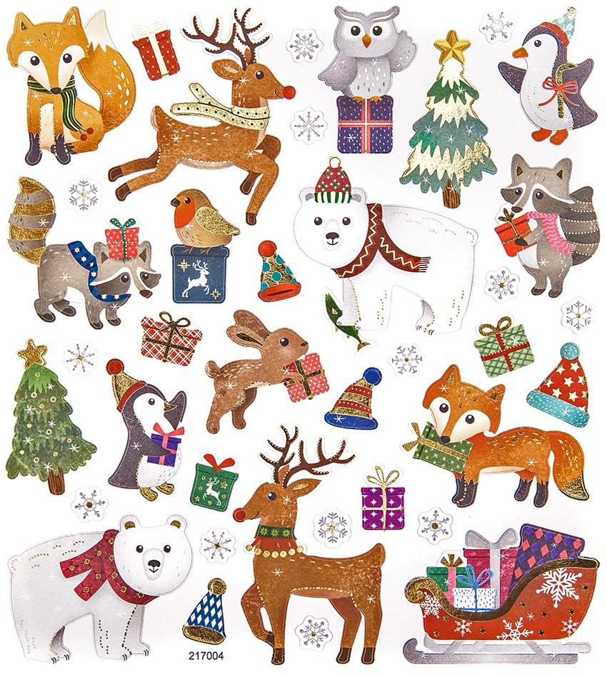 Adesivi Decorativi Invernali Animali 38pz.