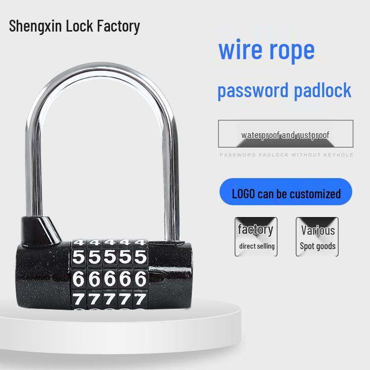 Reinforced Zinc Alloy U-Shaped Gym Padlock with Five-Digit Combination