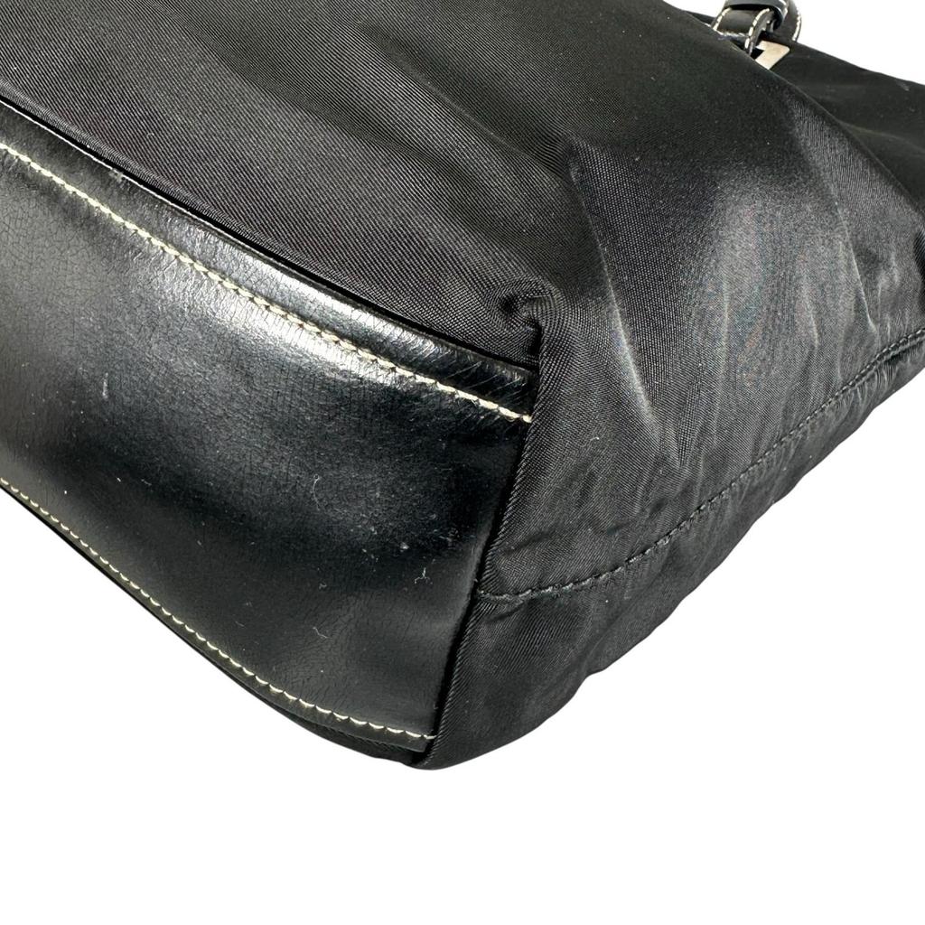 PRADA Triangular logo Tote Bag black Women used