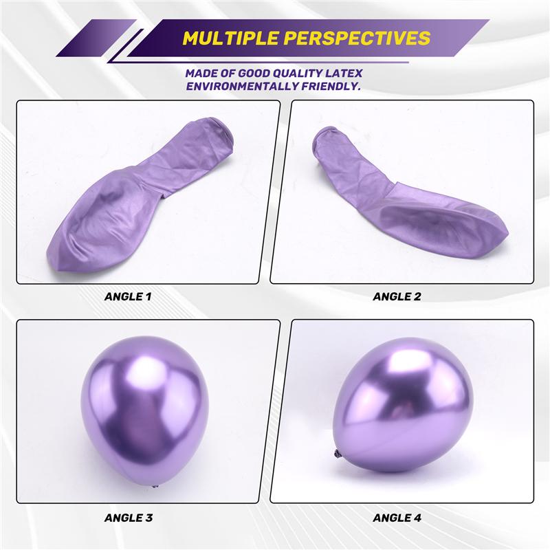 A96I-50Pcs 10 Inch Metallic Latex Balloons Thick Chrome Glossy Metal Pearl Balloon Globos For Party Decor
