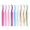 Round Tip Eyelash Tweezers and Clips: Dolphin and Butterfly Designs for False Eyelash Application