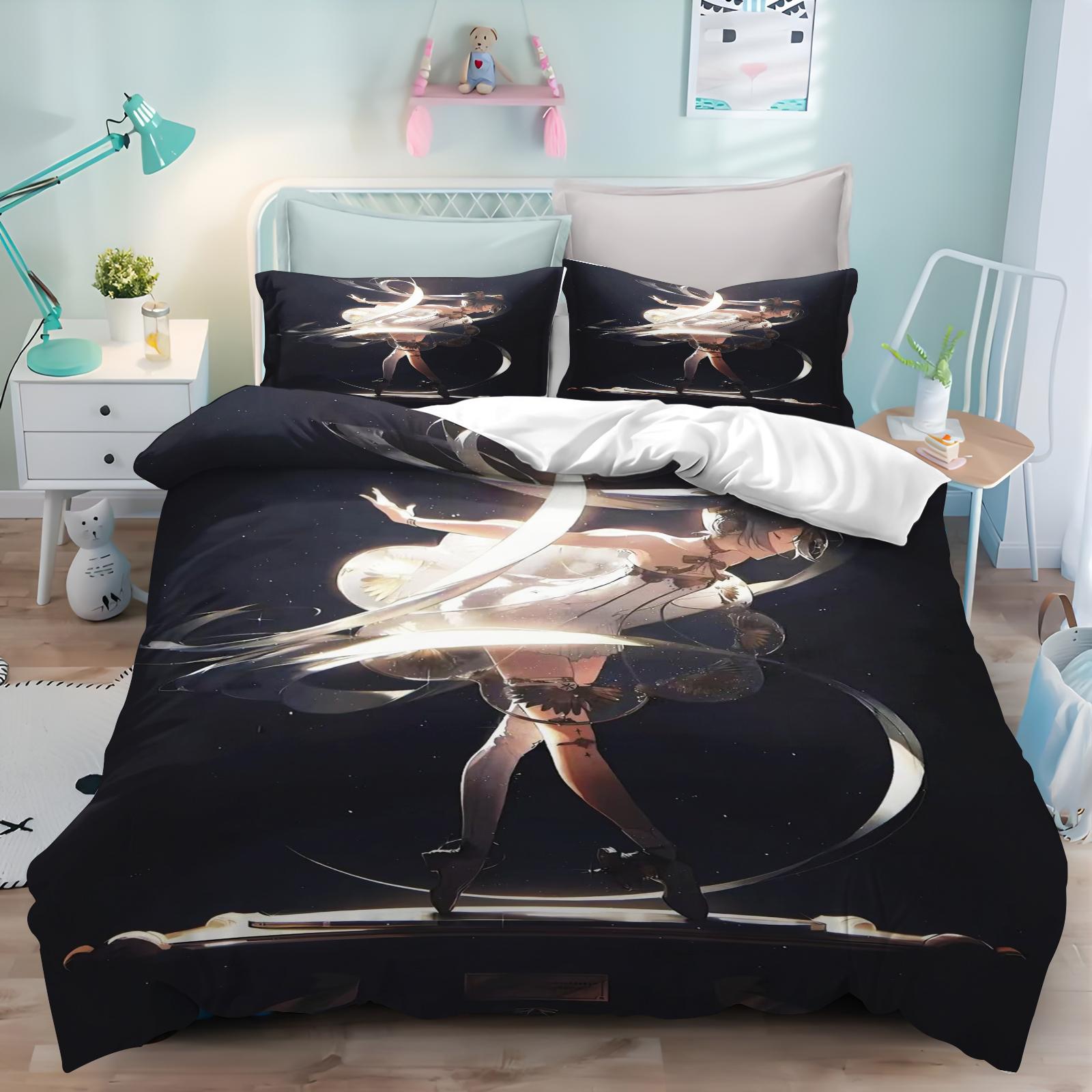 

Cartoon Hatsune Miku Duvet Cover Set Home Style Bedding Soft Laundry Cotton Bed 3 Piece Set Student Dormitory Gift 135x200cm