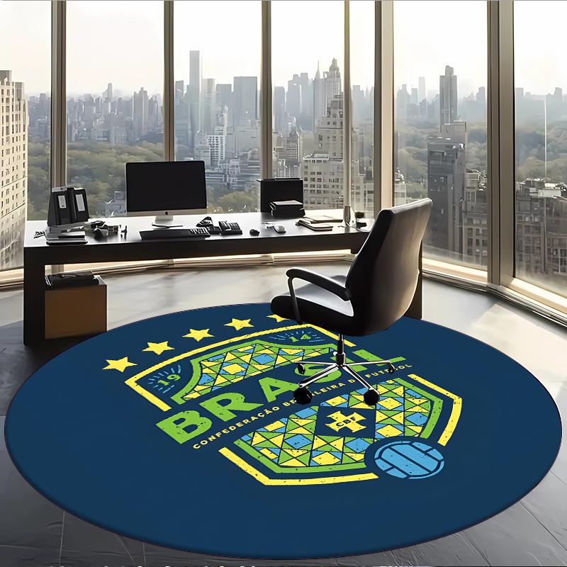 Cbf (1) Round Office Rug Decorative Floor Rug for Office Bedroom Living Room and Home Space