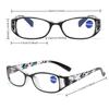Damen Mode Blume Rahmen Lesebrille HD Anti Blaulicht Transparente Linse Lesebrille Bis +4 0 Elegantes Design