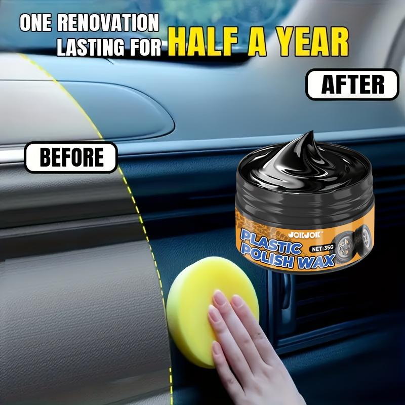 Automotive Interior Polishing Paste - Automotive Plastic Parts Repair and Care Kit, Instrument Panel, Black Tire Gloss Wax,