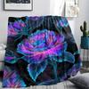 Rose Print Flannel Blanket, High Quality Comfortable for All Seasons, Home Decor, Warmth and Comfort, Perfect for Christmas Gifts