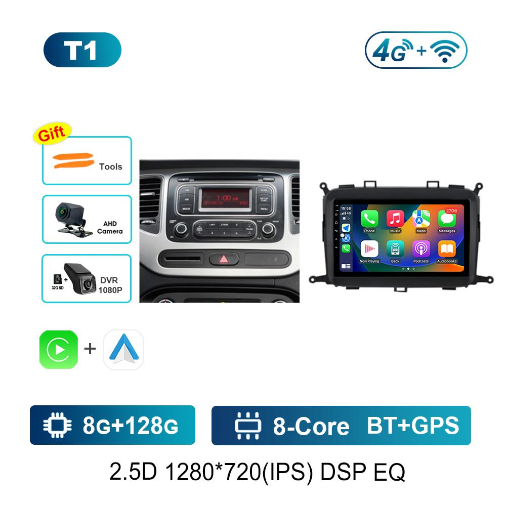 9'' Car Radio Multimedia Player for Kia Carens RP 3 III 2013 - 2018 GPS Navigation WiFi BT Android System 4G Carplay Head Unit