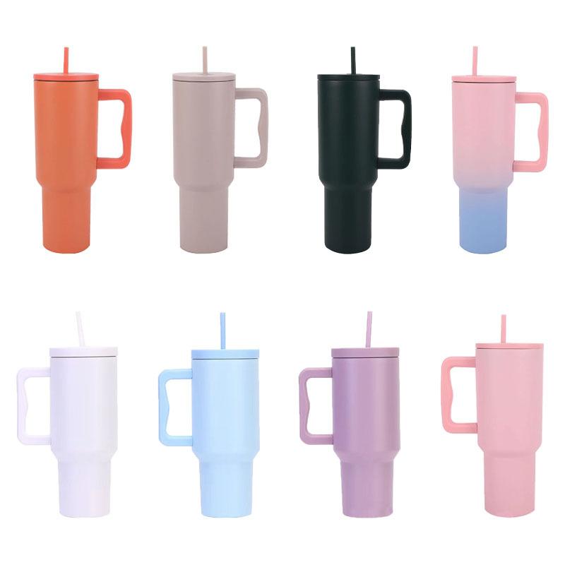 40OZ Ice King Cup Stainless Steel Insulated Cup Outdoor Portable Straw Handle Cup Beautiful and Durable