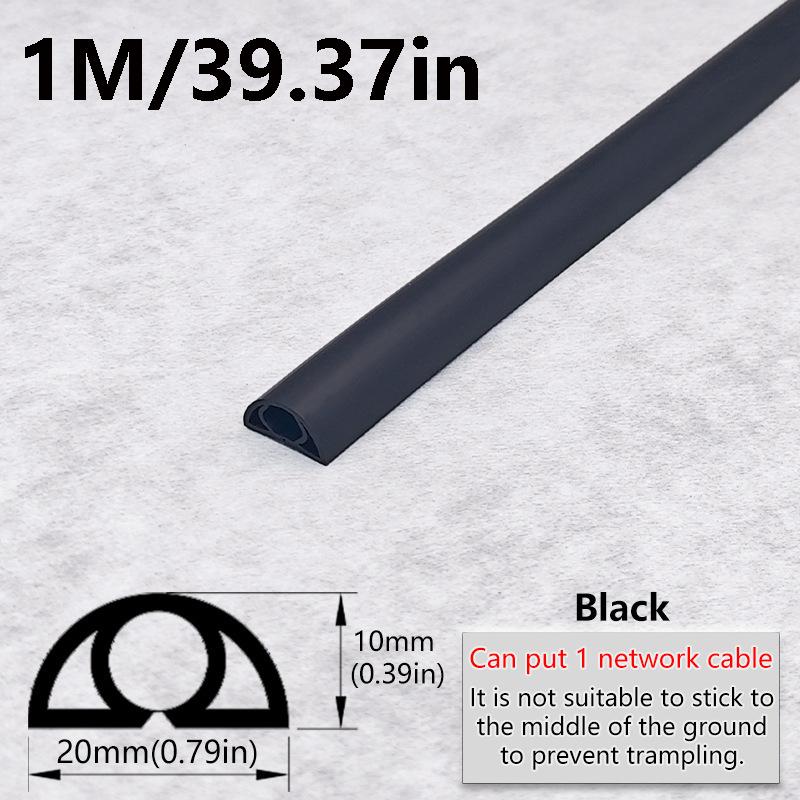 

1PC 1/3M Floor Cord Cover Sheaths PVC Flexible Electrical Conduit Cable Protectors Self-adhesive Cable Hiders for Floors