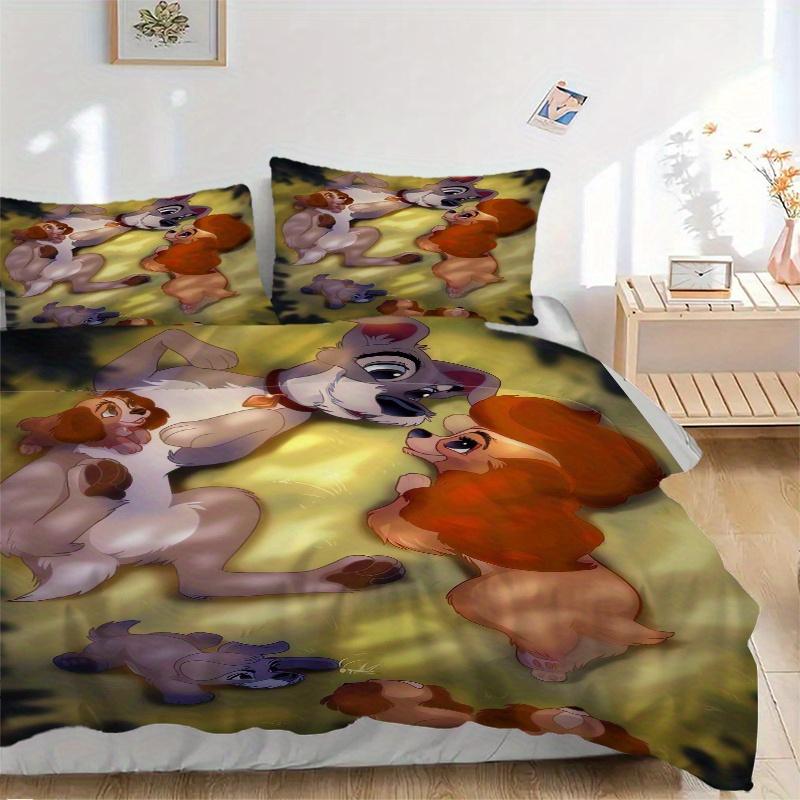 

3 шт. Комплект постельного белья с рисунком «Леди и бродяга», трехсекционный (1 Наволочка + 2 Наволочки, Без Наполнителей) S055 135x200cm