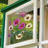 Painted Flowers Balcony Glass Window Home Beautification Decorative Window Sticker