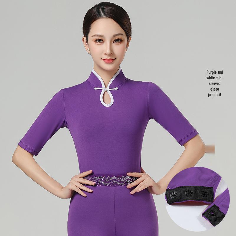 Women's Elegant Bell Sleeve Dancewear Set for Classical Dance, Etiquette, and Fashion Shows