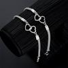 1Pcs Love Heart Couple Bracelets for Women Men Silver Color Double Layer Matching Chain Bracelet Lover Jewelry Gift