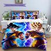 Son Goku Pattern Bedding Quilt Set Quilt Cover Pillowcase Home Decoration Gift (1 * Duvet Cover + 2 * Pillowcase, Without Core)