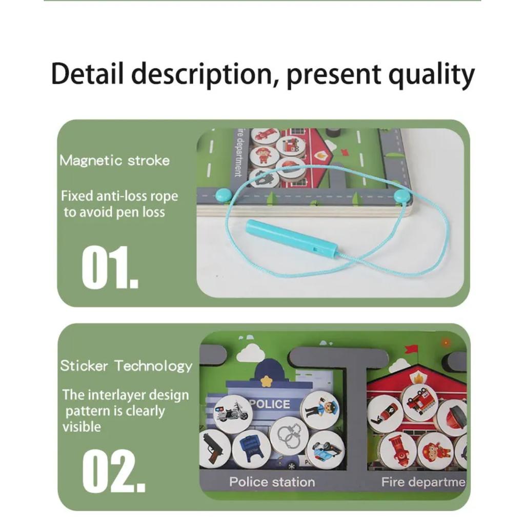 Kids Magnetic Pen Moving Bead Game Educational Fine Motor Skills Toy Montessori Color Sorting Toys Educational Toys for Kids